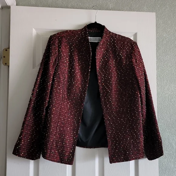 Vintage Jessica Howard Jacket Sz Med/Lg burgundy color - Picture 3 of 6